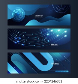 Vector banner design circuit board. Illustration Abstract modern futuristic, engineering, technology background. Futuristic digital science technology concept for web banner template or brochure