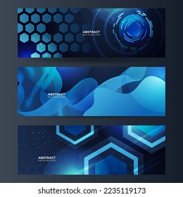 Vector banner design circuit board. Illustration Abstract modern futuristic, engineering, technology background. Futuristic digital science technology concept for web banner template or brochure