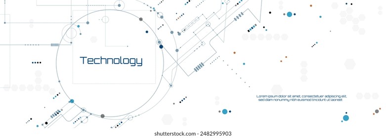 Vector banner design circuit board. Illustration Abstract modern futuristic, engineering, technology background. Futuristic digital science technology concept for web banner template or brochure