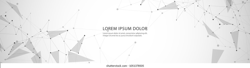 Vector banner design, connecting dots and lines. Global network connection. Geometric connected abstract background