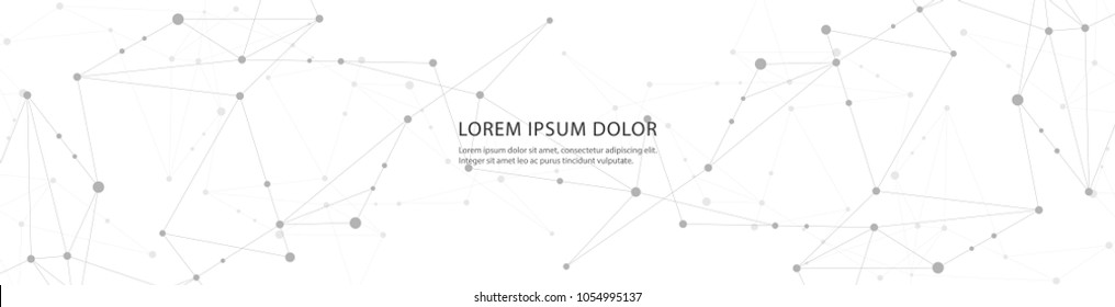 Vector banner design, connecting dots and lines. Global network connection. Geometric connected abstract background