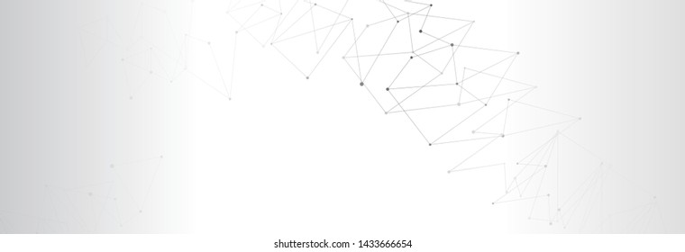 Vector banner design, connecting dots and lines. Global network connection. Geometric connected abstract background