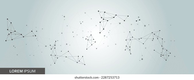 Vector banner design. Connecting dots and lines. Global network abstract background