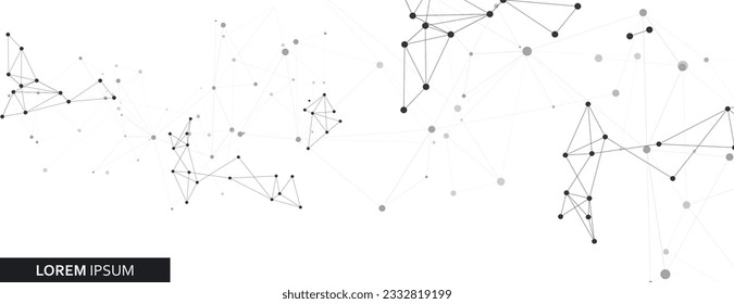 Vector banner design. Connecting dots and lines. Global network abstract background