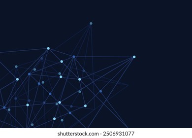 Vector banner design, connecting dots and lines. Global network connection. Geometric connected abstract background