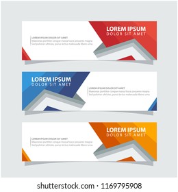 vector banner design in flat color, flat design style.