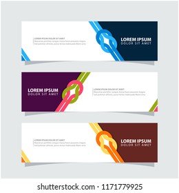 vector banner design in flat color, flat design style.