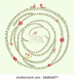Vector banner design with flowers and place for text 
