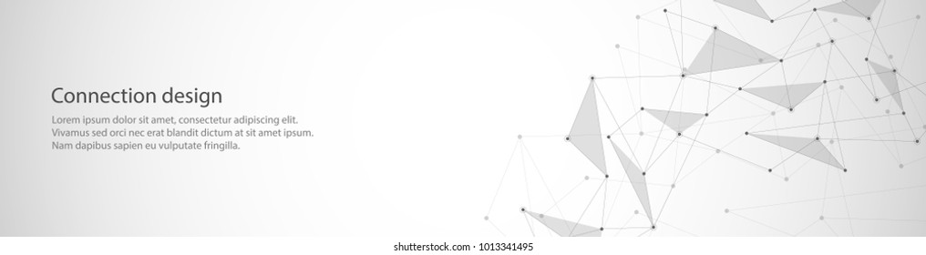 Vector banner design, global connection with lines and dots. Digital geometric abstract background