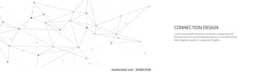 Vector banner design, global connection with lines and dots