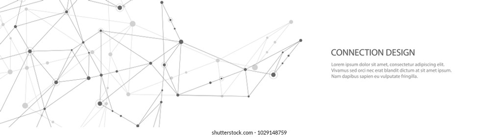 Vector banner design, global connection with lines and dots