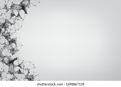 Vector banner design, Global network connection. Geometric connected. Background Technology connecting dots and line.