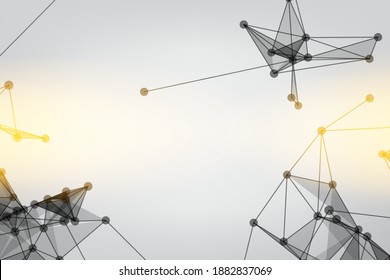 Vector banner design, Global network connection. Geometric connected. Background Technology connecting dots and line.