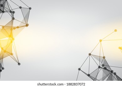 Vector banner design, Global network connection. Geometric connected. Background Technology connecting dots and line.