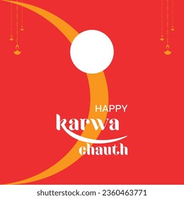 Diseño de pancartas vectoriales de la plantilla de estilo de dibujos animados de karwa chauth feliz

