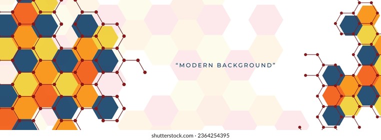 Vector banner design, with hexagon pattern.