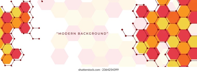 Vector banner design, with hexagon pattern.