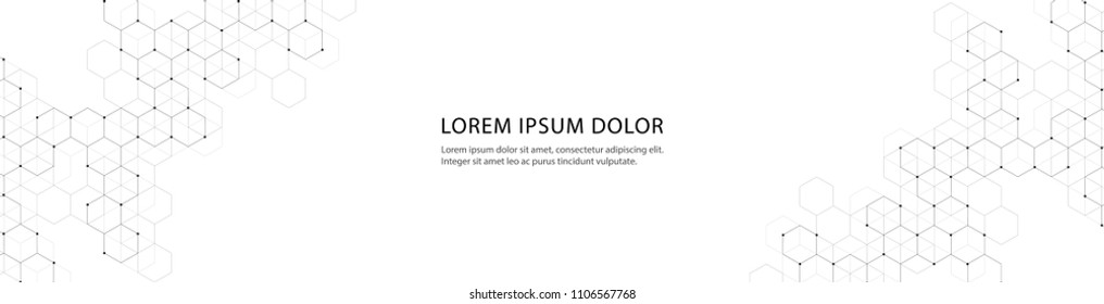 Vector banner design with hexagons abstract background