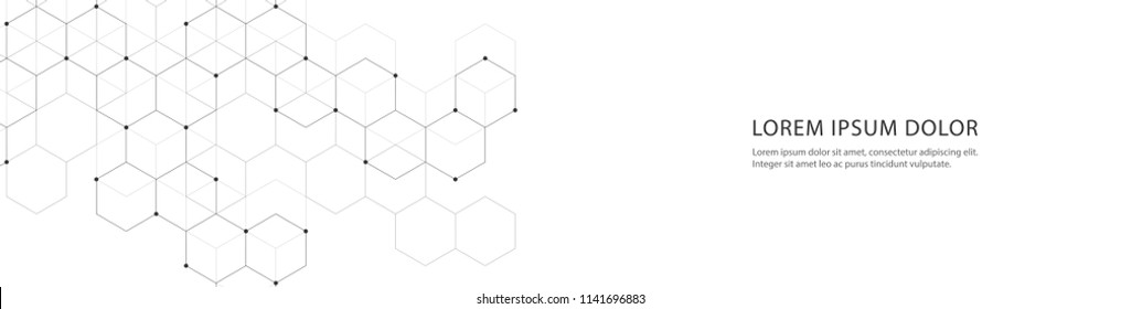 Vector banner design with hexagons abstract background