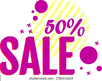 Vector banner design on the leg for mega big sales. Pink tag templates with specials, strokes and elements.