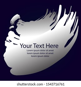 Vector banner design silver color. Abstract and brush style, Editable and ready to use