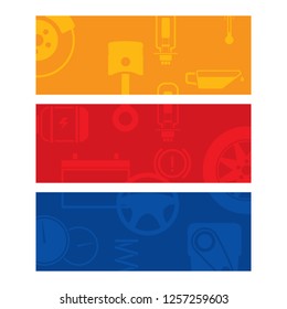 Vector banner design template for car mechanic service and repair.