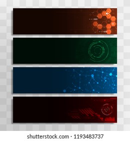 Vector banner design template in the form of a total of 4 technologies.