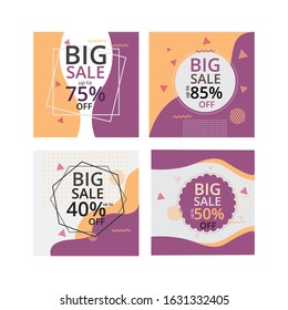 vector banner design template promotion on social media posts.
