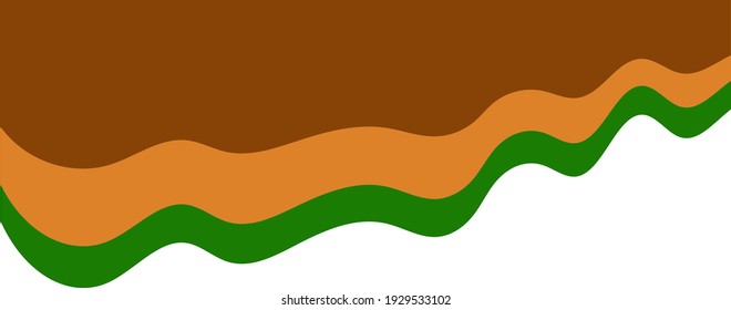 vector banner design with wave background view. Orange, brown and green in color. Suitable for printing, wallpaper, decoration, website, editing, thumbnail, presentation and other purposes.