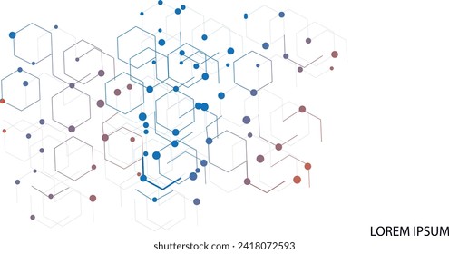 Vector banner design, white background with hexagon pattern