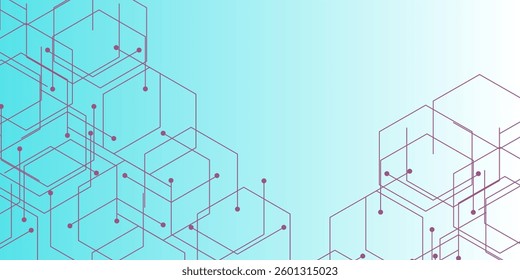 Vector banner design, white background with hexagon pattern
