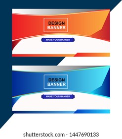Vector banner designs in blue and orange