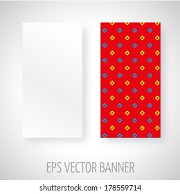Vector banner with different color arrows decoration over red background