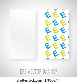 Vector banner with different color E letter decoration