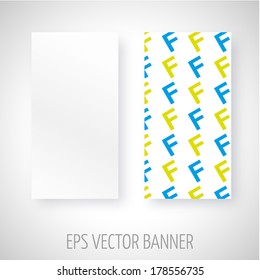 Vector banner with different color F letter decoration