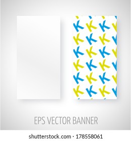 Vector banner with different color K letter decoration