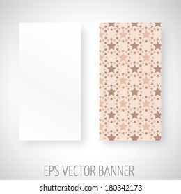 Vector banner with different color stars decoration over light brown background