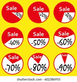 Vector banner discount sales on a yellow background