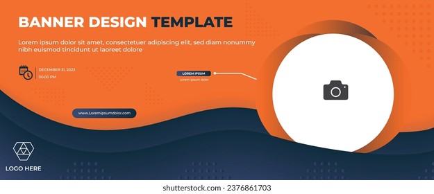 vector banner eps 10. simple banner design, cool color combination with a variety of curved elements below the background.
