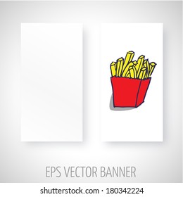 Vector banner with fast food chip decoration