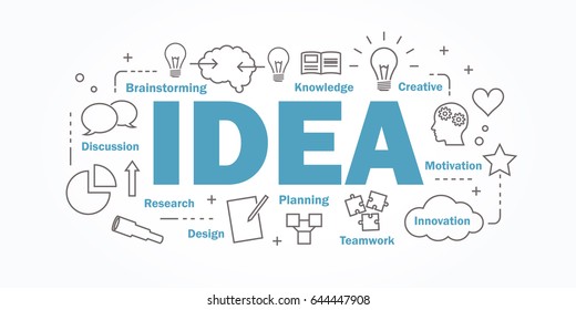 Vector banner flat design in idea concept.