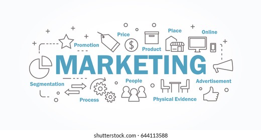Vector banner flat design in marketing concept.