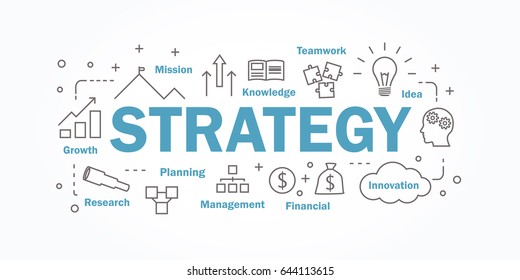 Vector banner flat design in strategy concept.