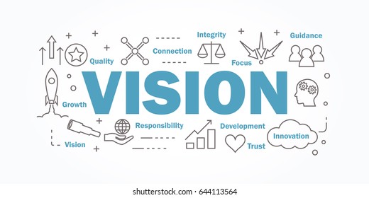 Vector banner flat design in vision concept.