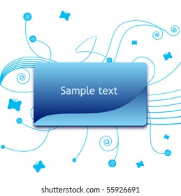 Vector banner with floral elements.