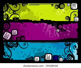 vector banner flower illustration