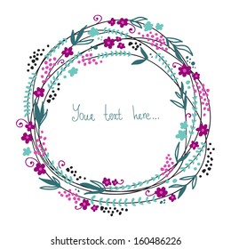 Vector banner with flowers and place for text 