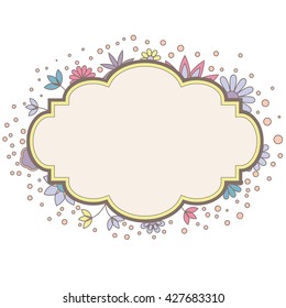 Vector banner with flowers vintage