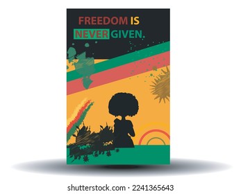 vector banner or flyer template with abstract colorful design to commemorate and celebrate black history month in america and africa