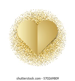 Vector banner with folded paper heart. Valentine's Day design